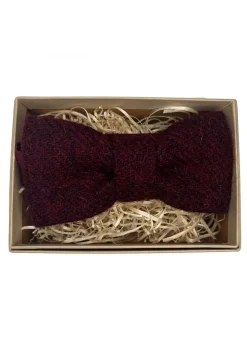 Harris Tweed Bow Tie - Wine