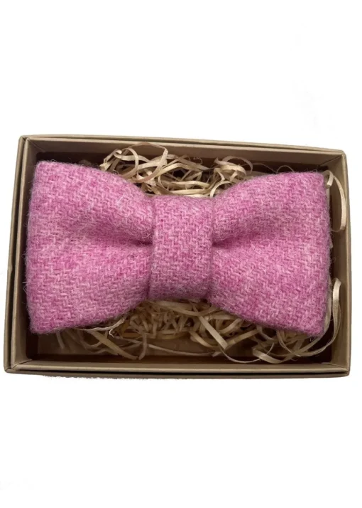 Harris Tweed Bow Tie - Pale Pink