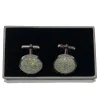 Harris Tweed Cufflinks - Green-Blue