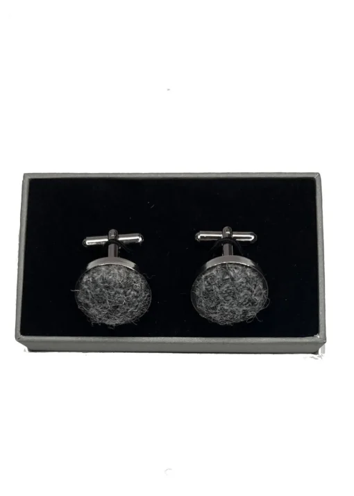 Harris Tweed Cufflinks - Dark Grey