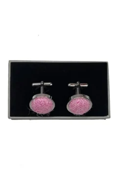 Harris Tweed Cufflinks - Pale Pink