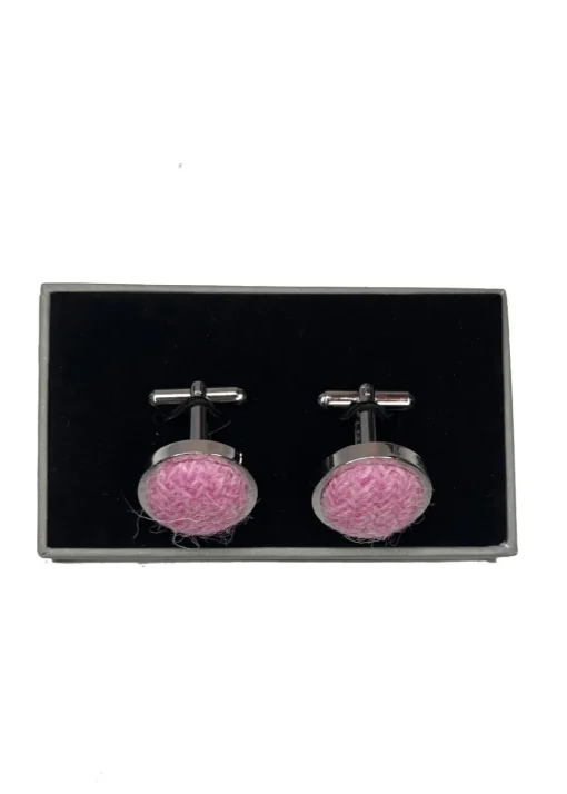 Harris Tweed Cufflinks - Pale Pink