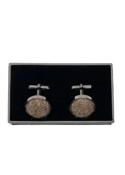 Harris Tweed Cufflinks - Oatmeal