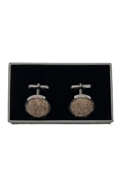 Harris Tweed Cufflinks - Oatmeal