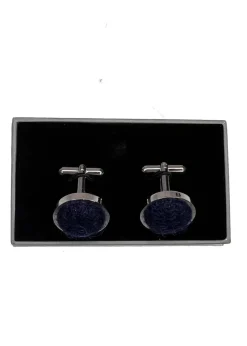 Harris Tweed Cufflinks - Navy