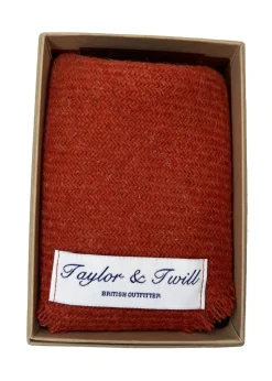 Harris Tweed Pocket Square - Rust Orange