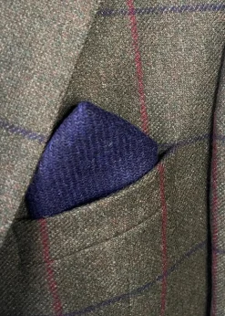 Harris Tweed Pocket Square - Navy