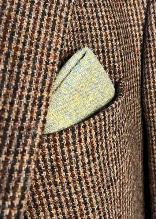 Harris Tweed Pocket Square - Green-Blue