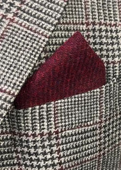 Harris Tweed Pocket Square - Wine