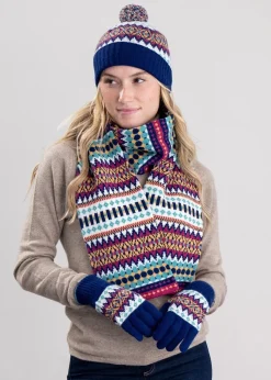 Hattie Lambswool Bobble Beanie - Starnight