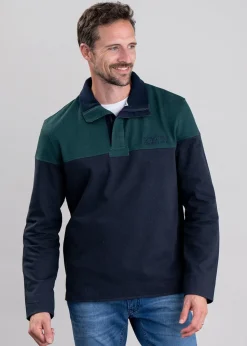 Helford Heritage Sweatshirt - Navy and Pine Green