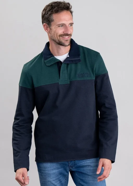 Helford Heritage Sweatshirt - Navy and Pine Green