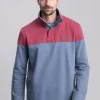 Helford Heritage Sweatshirt - Slate Red and Dark Pigeon Blue