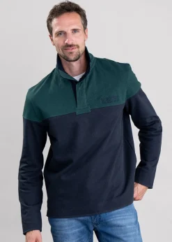 Helford Heritage Sweatshirt - Navy and Pine Green