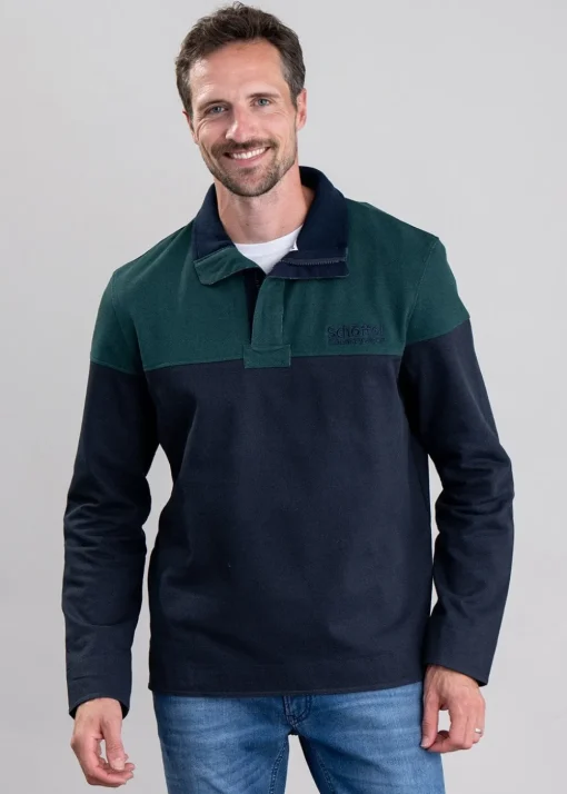 Helford Heritage Sweatshirt - Navy and Pine Green