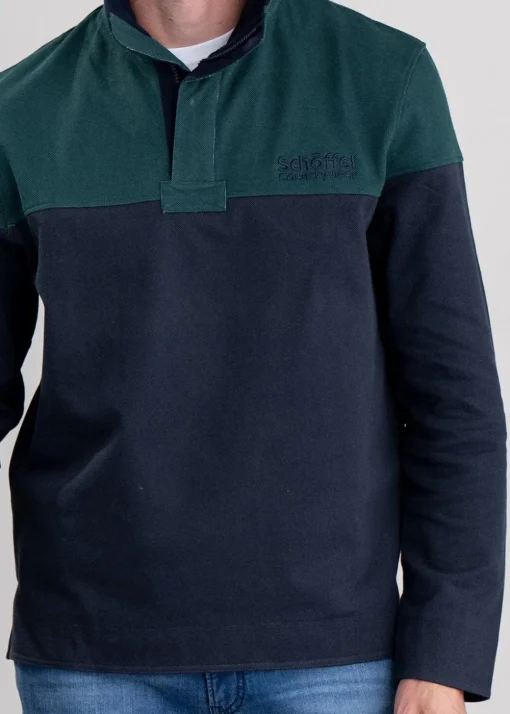 Helford Heritage Sweatshirt - Navy and Pine Green
