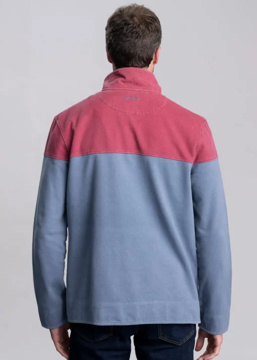Helford Heritage Sweatshirt - Slate Red and Dark Pigeon Blue