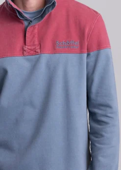 Helford Heritage Sweatshirt - Slate Red and Dark Pigeon Blue