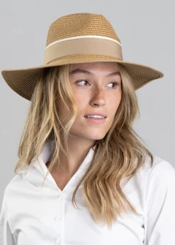 Hemley Wide Brim Fedora - Natural with Fawn Ribbon