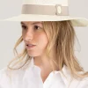 Hemley Wide Brim Fedora - Cream with Pebble Ribbon