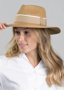 Hemley Wide Brim Fedora - Natural with Fawn Ribbon