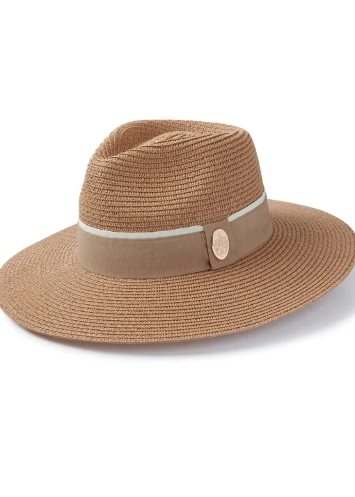 Hemley Wide Brim Fedora - Natural with Fawn Ribbon