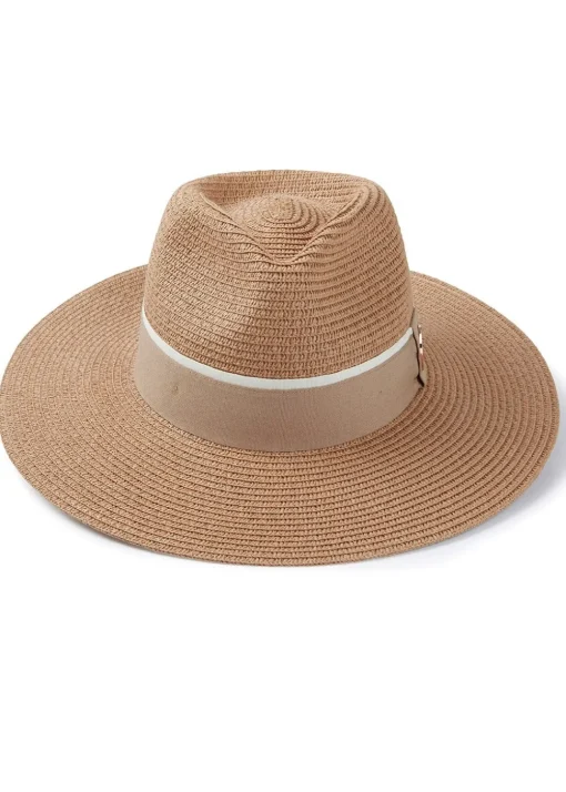 Hemley Wide Brim Fedora - Natural with Fawn Ribbon