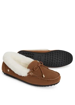 Henley Shearling Lined Slippers - Tan