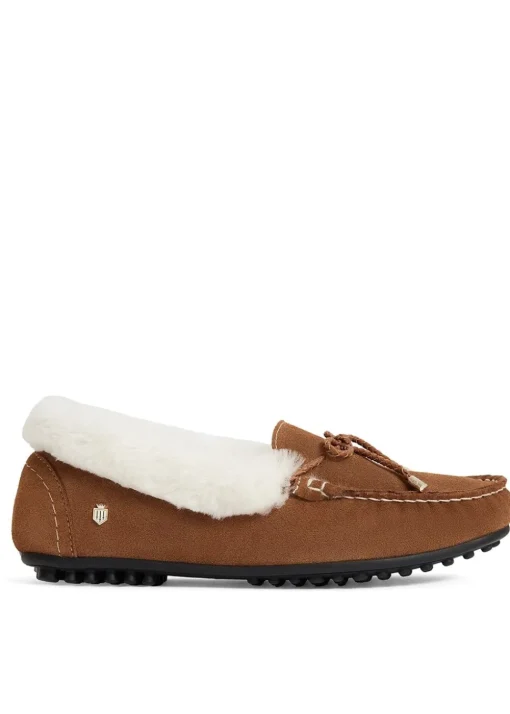 Henley Shearling Lined Slippers - Tan