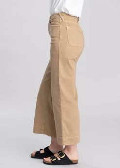 High Rise Countryside Wide Leg Crop Jeans - French Khaki