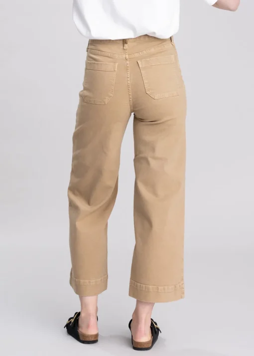 High Rise Countryside Wide Leg Crop Jeans - French Khaki