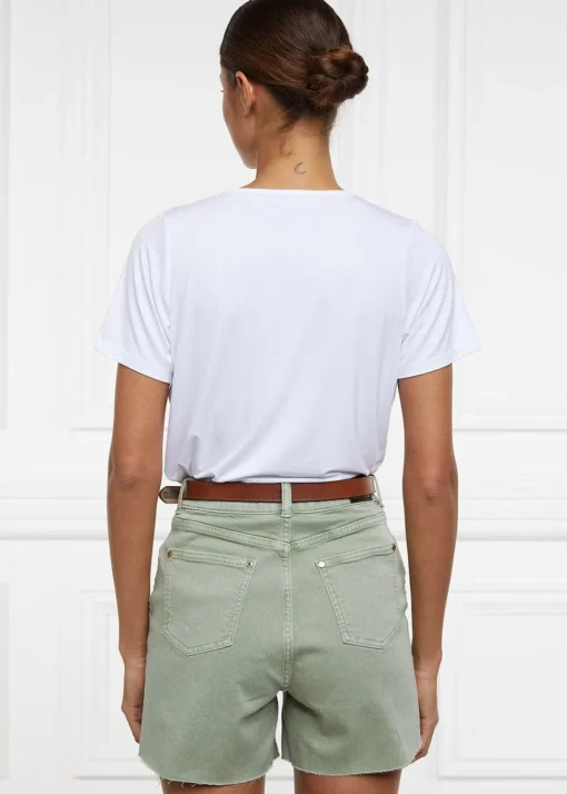 High Rise Denim Shorts - Sage