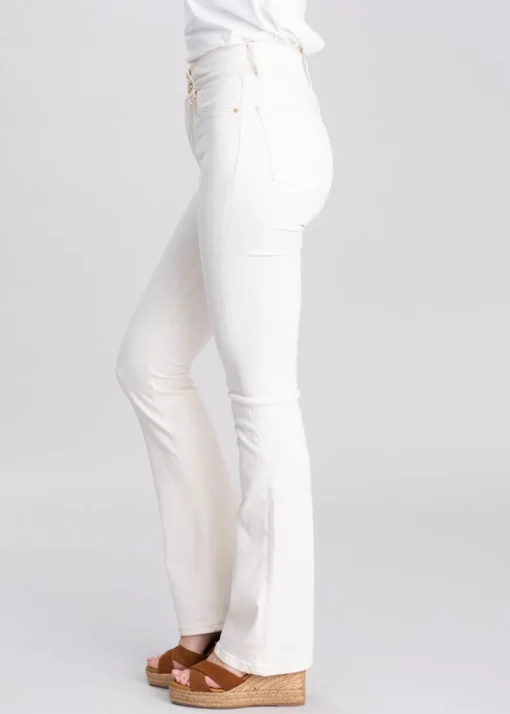 High Rise Flared Jean - Oatmeal