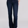 High Rise Flared Jeans - Deep Indigo