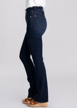 High Rise Flared Jeans - Deep Indigo