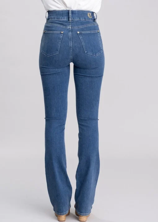 High Rise Flared Jeans - Denim