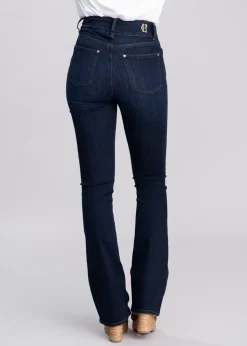 High Rise Flared Jeans - Deep Indigo