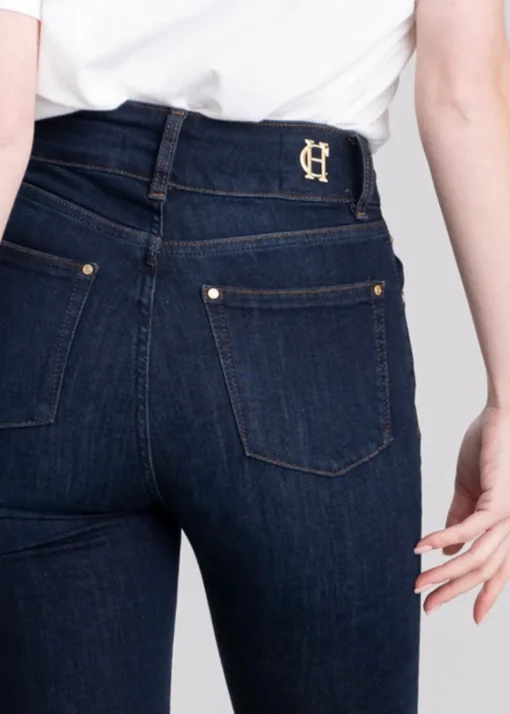 High Rise Flared Jeans - Deep Indigo