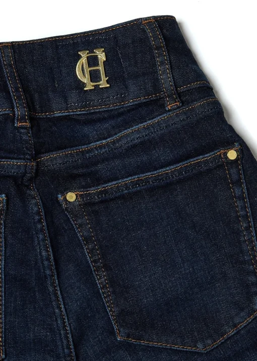 High Rise Flared Jeans - Deep Indigo