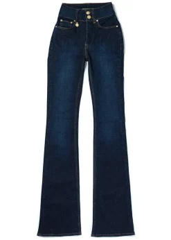 High Rise Flared Jeans - Deep Indigo