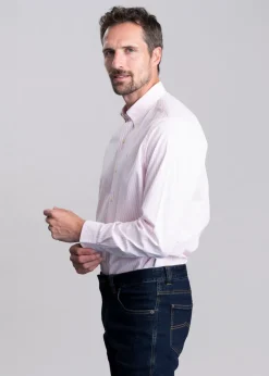 Holme Striped Shirt - Mauve Blush