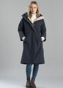 Iris Waterproof Jacket - Dark Navy, Light Sand and Military Brown