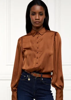 Isla Satin Shirt - Copper
