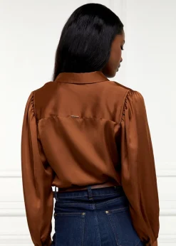 Isla Satin Shirt - Copper
