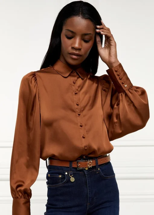 Isla Satin Shirt - Copper