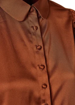 Isla Satin Shirt - Copper