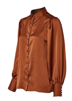 Isla Satin Shirt - Copper