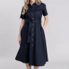 Ivy Midi Dress - Dark Navy