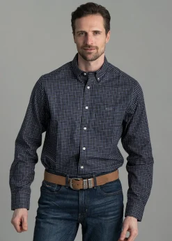 Jaspe Tattersall Shirt - Persian Blue