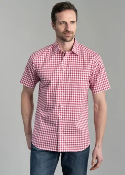 Jasper Short Sleeve Oxford Shirt - Ruby
